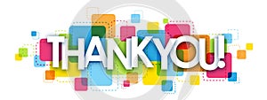 THANK YOU! colorful vector letters banner