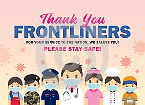 Thank you Covid-19 frontline workers poster