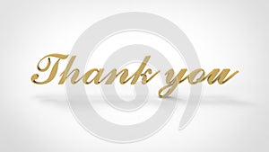 Thank you 3D Letter Font Glass gold