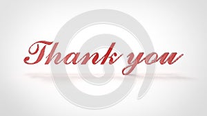 Thank you 3D Letter Font red dot