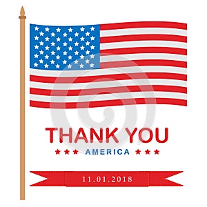 Thank you day holiday patriotic vector illustration.