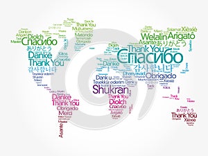 Thank You in different languages word cloud