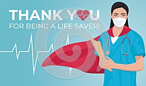 Thank you doctor and Nurses and medical personnel. Vector illustration. Celebrated annual in United States. Medical concept