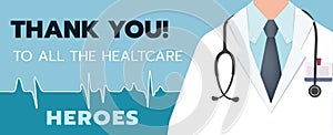 Thank You Doctor and Nurses For Saving Our Lives from COVID-2019 banner template.-vector illustration