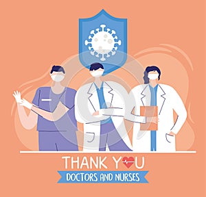 Thank you doctors and nurses, physicians and nurse team, coronavirus protection