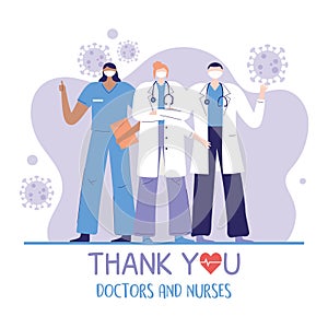 Thank you doctors and nurses, team group physician and nurse occupation hospital