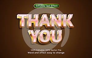 Thank you editable text effect