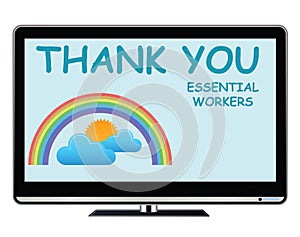 Thank you essential workers TV message