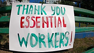 Thank you essential workers - words of gratitude