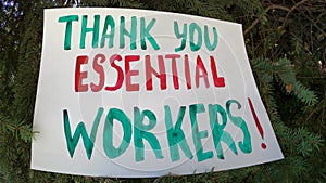 Thank you essential workers - words of gratitude!
