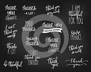 Thank you Family Positive quote lettering set