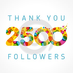 Thank you 2500 followers colored numbers photo