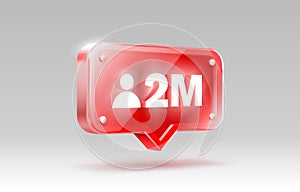 Thank you followers peoples, 2 million online social group, happy banner celebrate, Vector