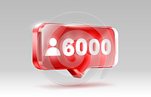 Thank you followers peoples, 6k online social group, happy banner celebrate, Vector