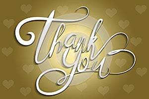 Thank You Greeting Card golden heart vector