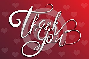 Thank You Greeting Card on red background