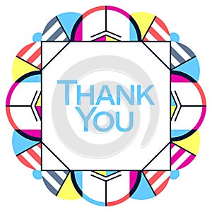 Thank you greeting card thanksgiving design. Abstract geometric