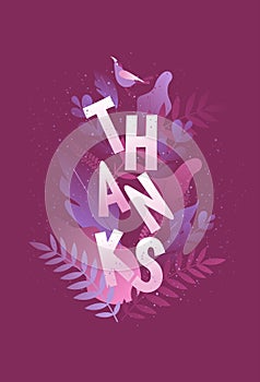 Thank you greeting card vertical poster