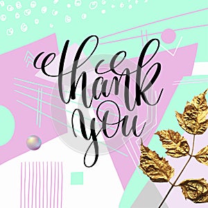 Thank you hand lettering poster to thanksgiving day on modern co