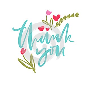 thank you. Hand lettering sign for business packaging