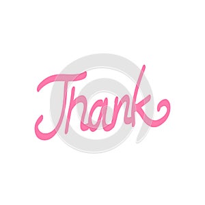 THANK YOU hand lettering, vector illustration. Hand drawn lettering card background. Hand drawn lettering element for your design