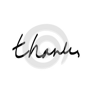 THANK YOU hand lettering, vector illustration. Hand drawn lettering card background. Hand drawn lettering element for your design