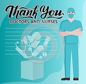 Thank You  healthcare heroes sign with doctor