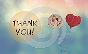 Thank you with heart and smile emoji photo