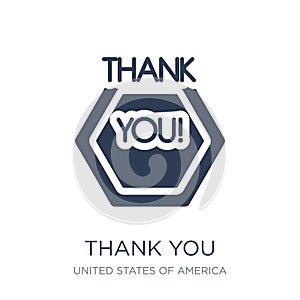 Thank you icon. Trendy flat vector Thank you icon on white background from United States of America collection