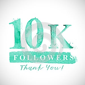 Thank you 10 K followers card for Social Networks. photo