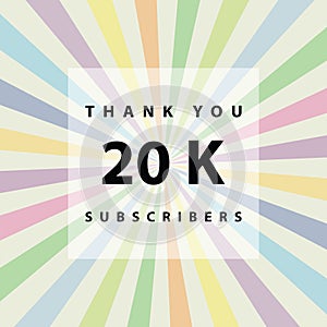 Thank you 20 K subscribers celebration greeting banner photo