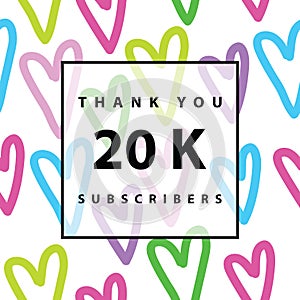 Thank you 20 K subscribers celebration greeting banner photo