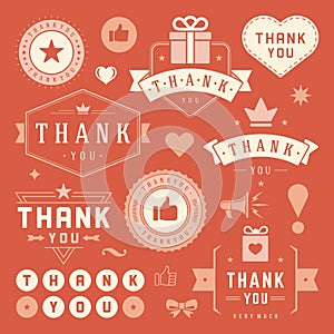 Thank You Labels and Badges typography design