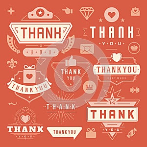 Thank You Labels and Badges typography design