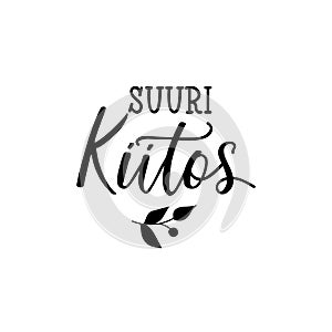 Suuri kiitos. Thank you lettering card. translation from Finnish - great thanks