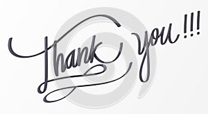 Thank you lettering for decorative card