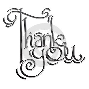 Thank you lettering hand drawing