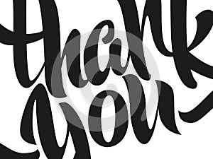 Thank you lettering. Hand written Thank you poster. Modern hand