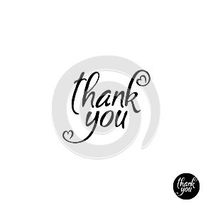 thank you lettering, handwritten and calligraphy vector illustration