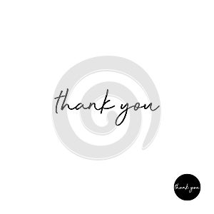 thank you lettering, handwritten and calligraphy vector illustration