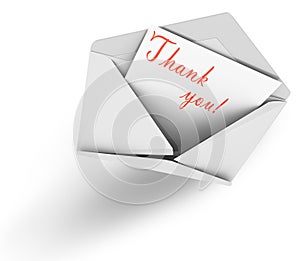 Thank you mail folder letter message send receive  - 3d rendering