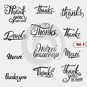 Thank you, merci beaucoup, danke- typographic