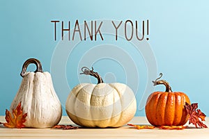 Thank you message with pumpkins