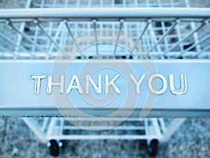 Thank you message on a shopping cart