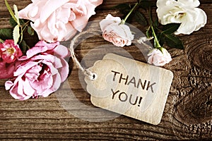 Thank You message with small roses