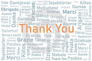 Thank you multiple language word collage