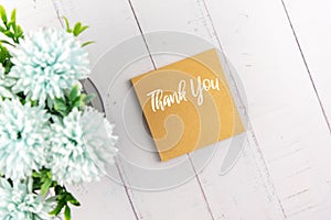 Thank you note on adhesive note