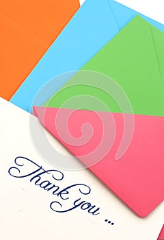 Thank you note and envelopes