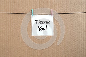 Thank you! Note is written on a white sticker that hangs with a