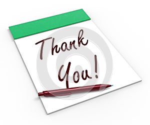 Thank You! Notebook Means Acknowledgment photo